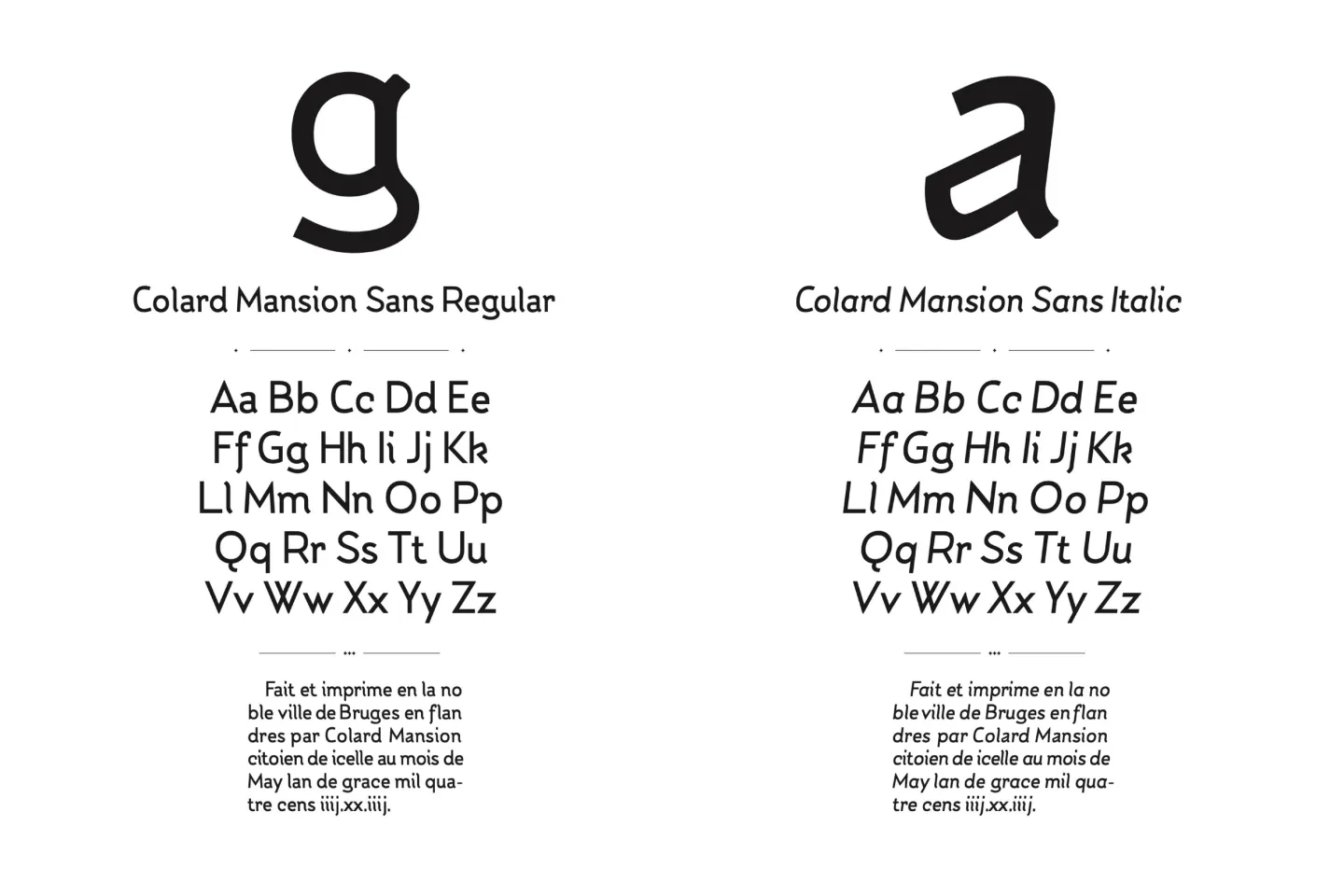 Colard Mansion font family